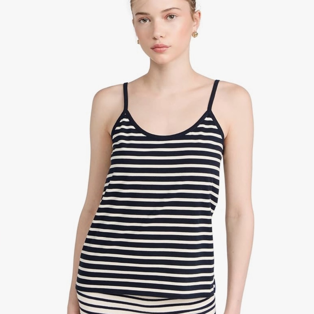 KULE The Spaghetti Strap Tank Navy White Stripe size M